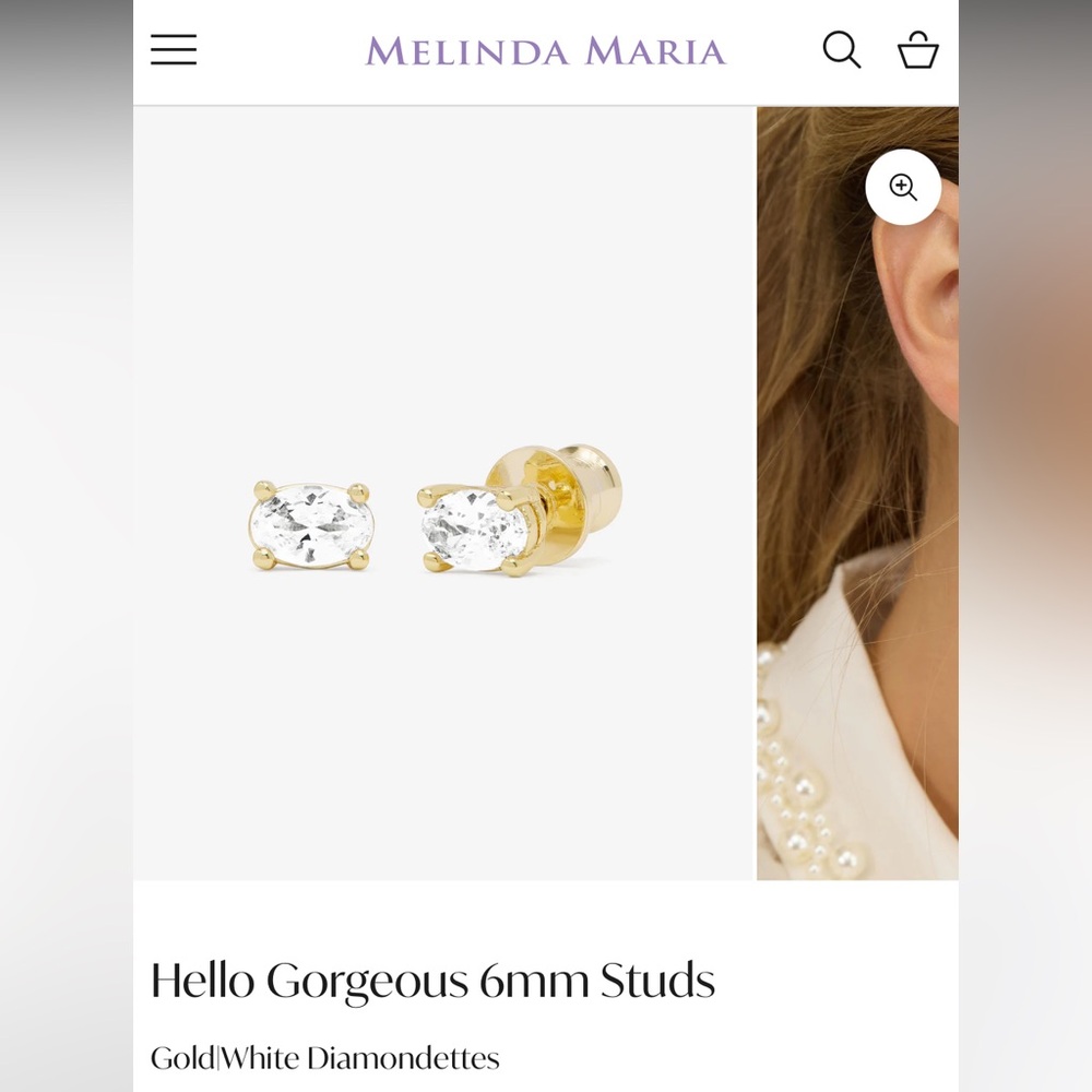 Melinda Maria Gold Stud Earrings 6mm